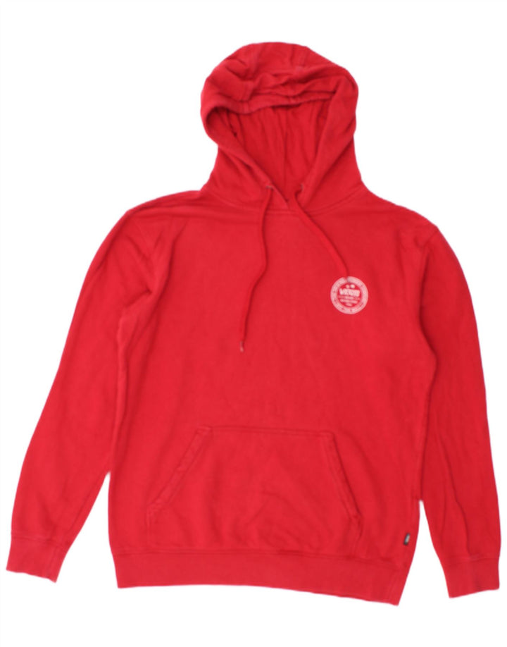 VANS Mens Graphic Hoodie Jumper Small Red Cotton
