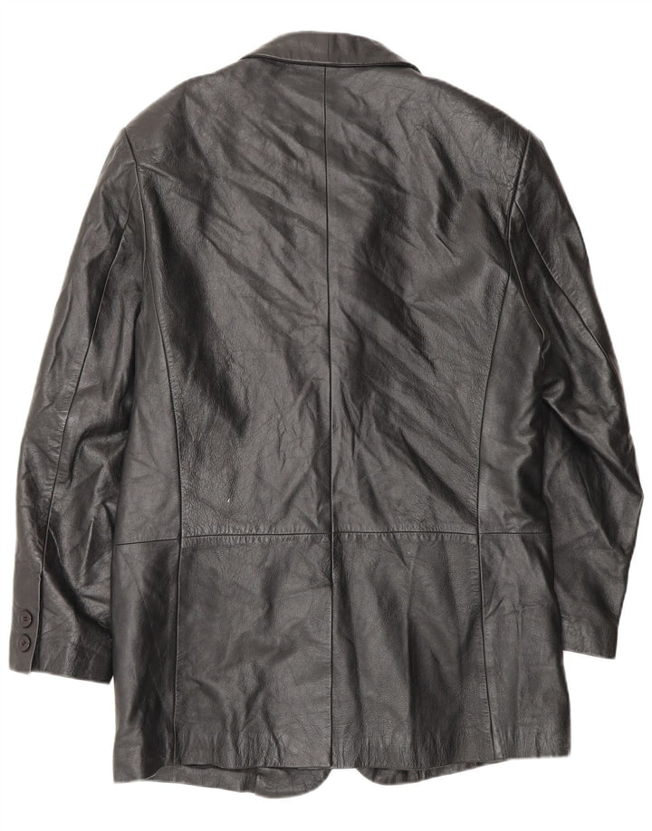Conbipel Abrigo de cuero para hombre IT 46 Small Cuero negro