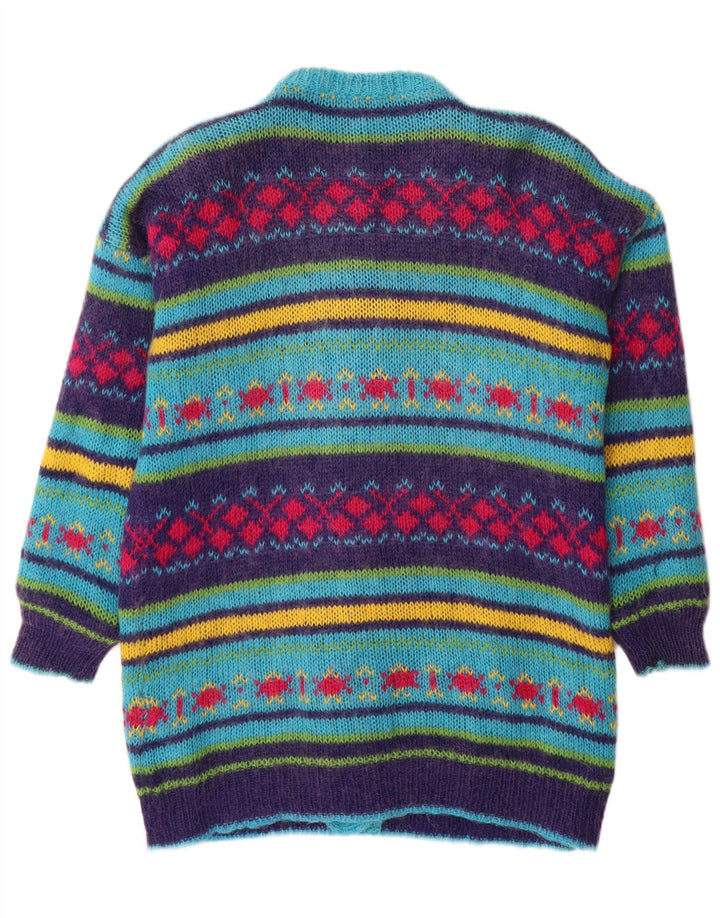 Vintage Womens Cardigan Sweater UK 14 Medium Multicoloured Fair Isle