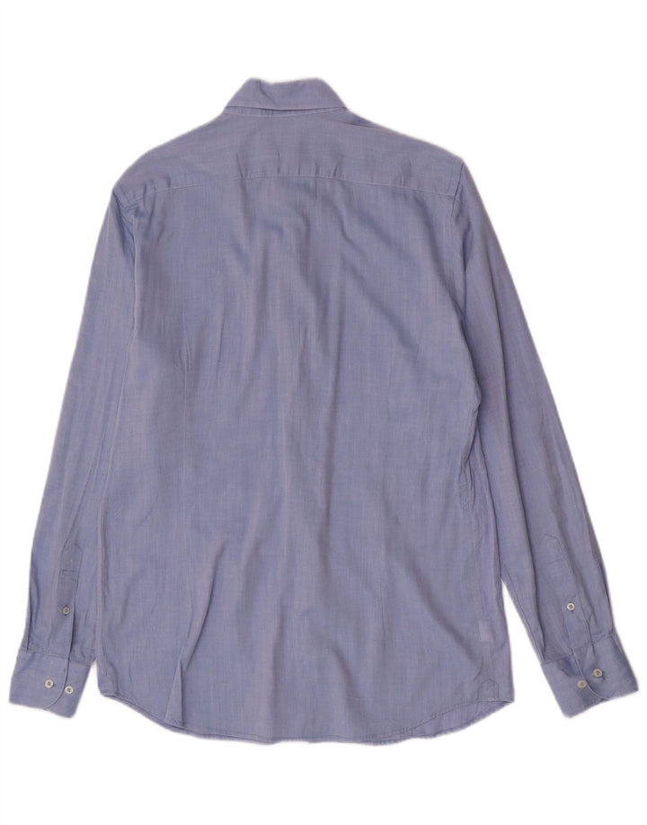 Massimo Dutti Mens Shirt EU 40 15 1/2 Medium Blue Cotton