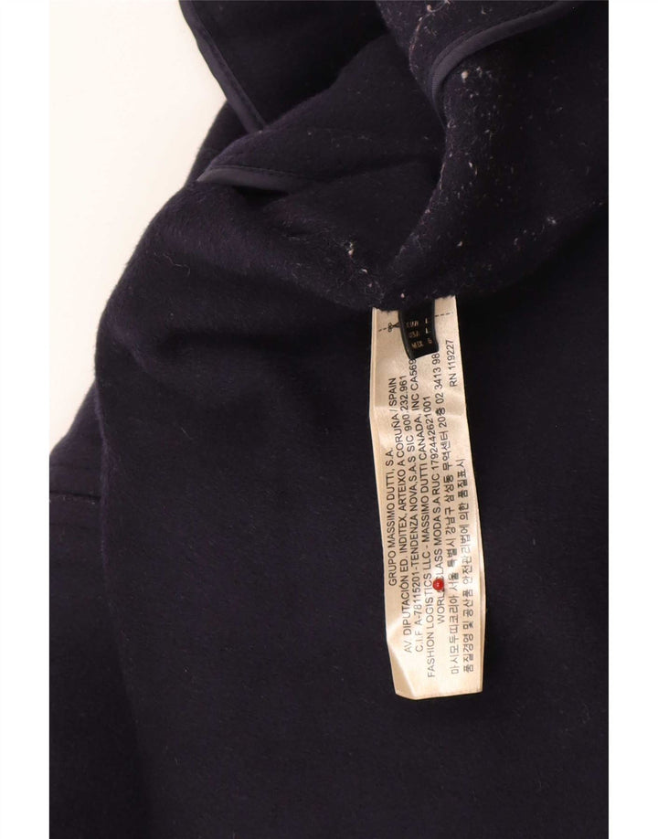 Massimo Dutti Womens Bomber Jacket UK 16 Large Navy Blue Wool