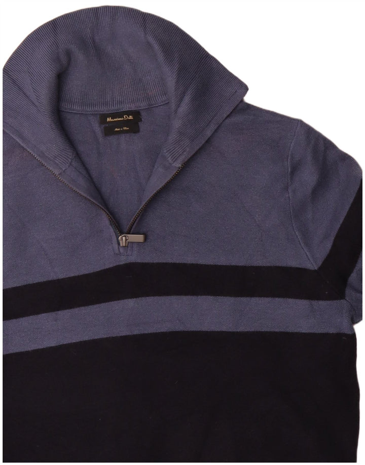 Massimo Dutti Damen-Pullover mit Reißverschluss am Hals, UK 14, mittleres Marineblau