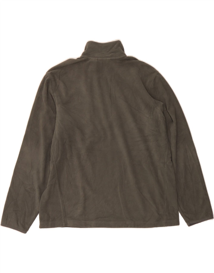 EDDIE BAUER Mens Zip Neck Fleece Jumper XL Khaki Polyester Vintage Eddie Bauer and Second-Hand Eddie Bauer from Messina Hembry 