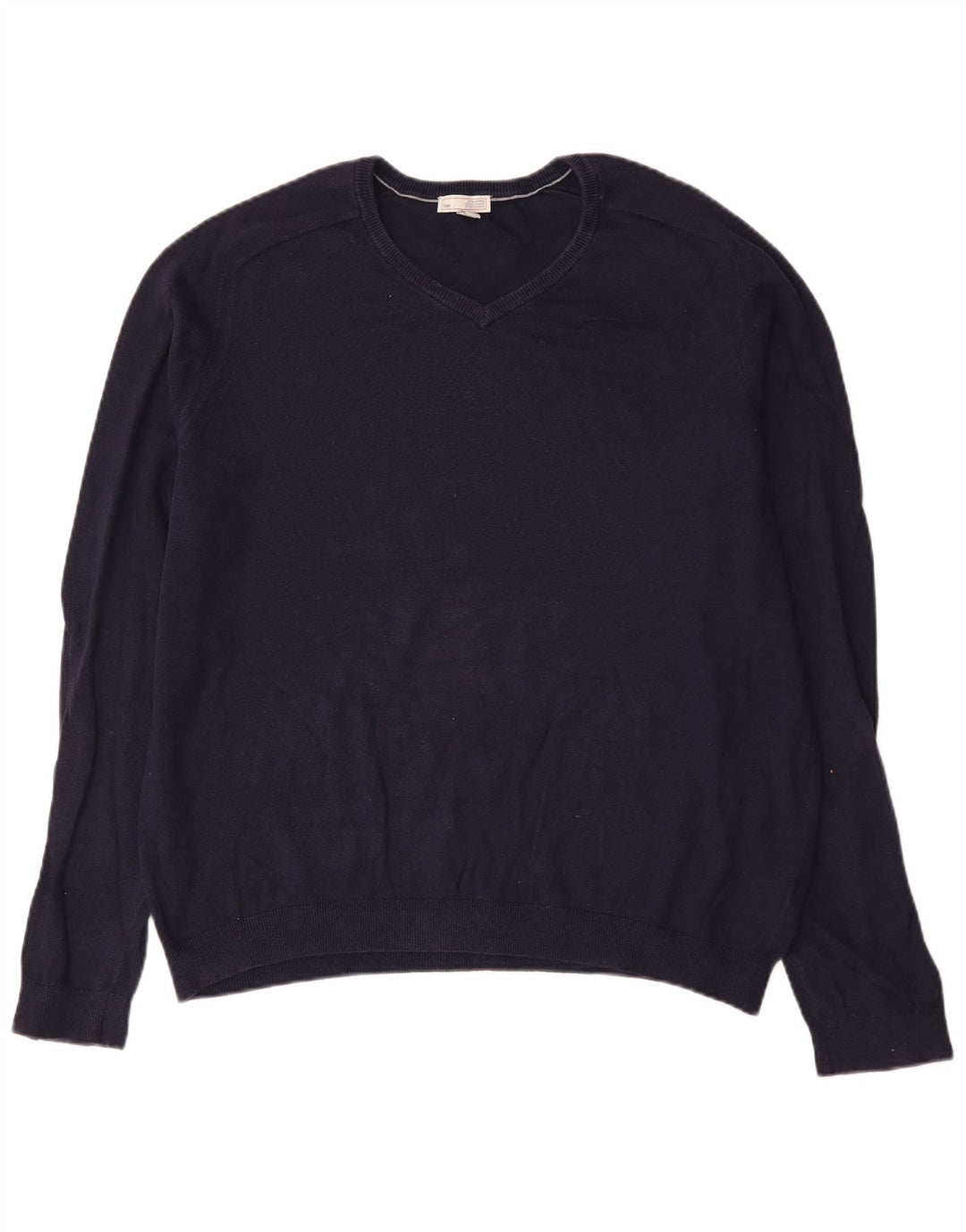 Gap Mens V-Neck Jumper Sweater XL Navy Blue Cotton
