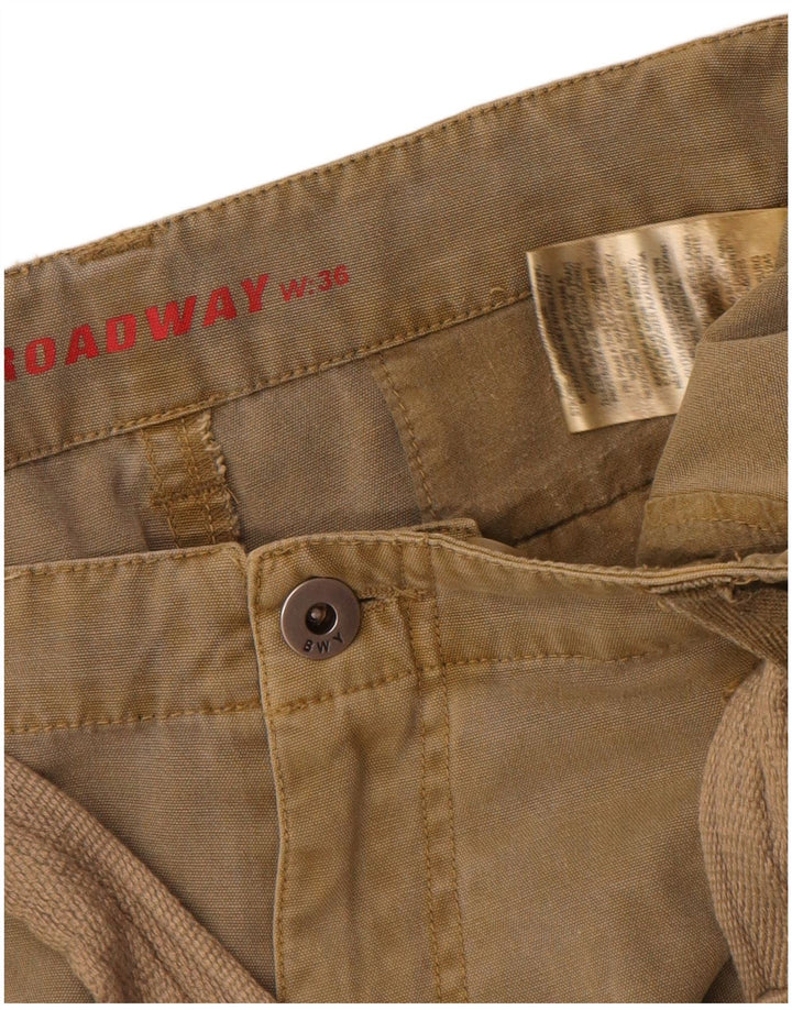 Broadway Mens Cargo Shorts W36 Large Khaki Cotton