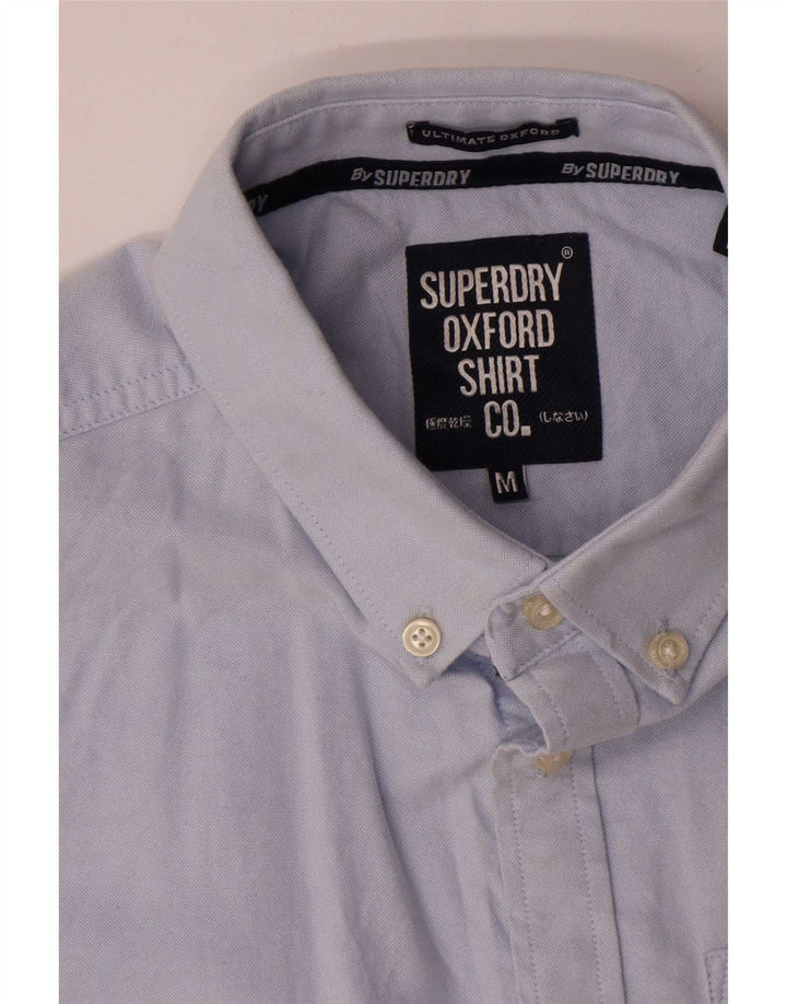 Superdry Herren-Kurzarmhemd aus mittelblauer Baumwolle