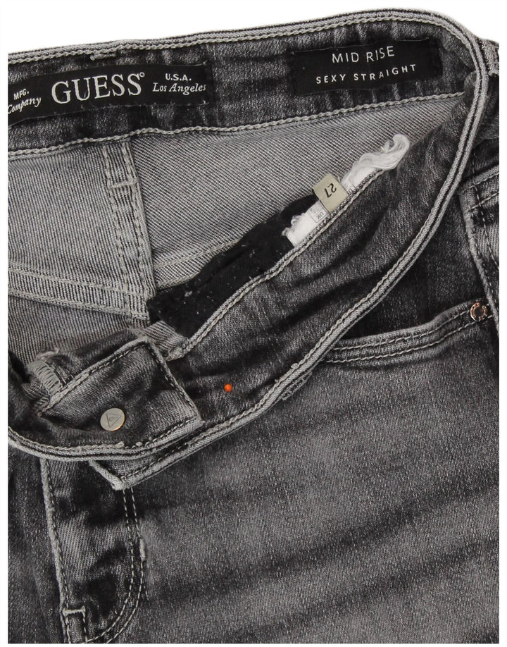 Jeans dritti GUESS da donna a vita media W27 L30 Grigi