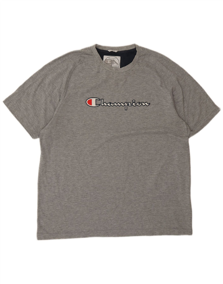 Champion Mens Graphic T-Shirt Top 2XL Grey Cotton