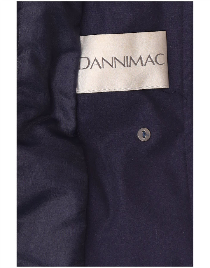 Dannimac Womens Overcoat UK 18 XL Navy Blue Polyester Classic