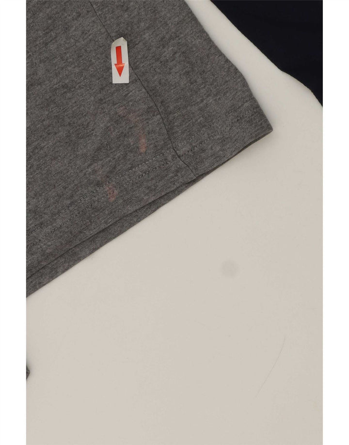Fila Mens Graphic Top Long Sleeve Small Grey Colourblock Cotton
