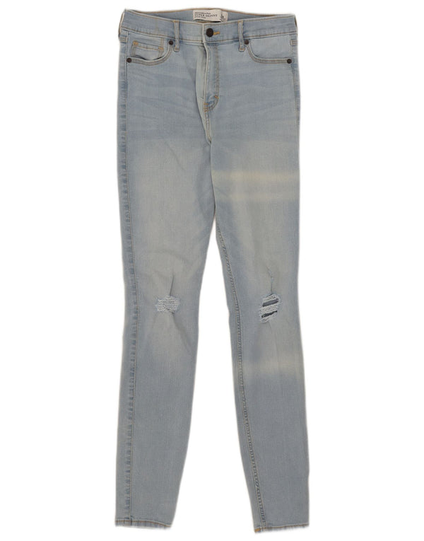 Abercrombie & Fitch Womens High Rise Super Skinny Jeans W27 L31 Blue Cotton