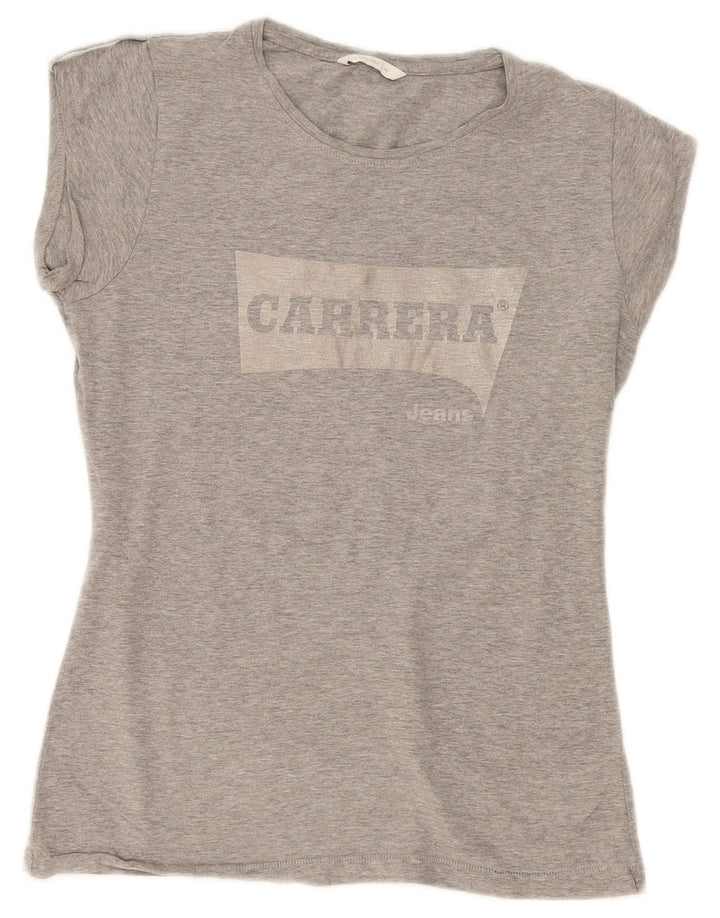 T-shirt grafica da donna Carrera Top UK 12 Grigio medio