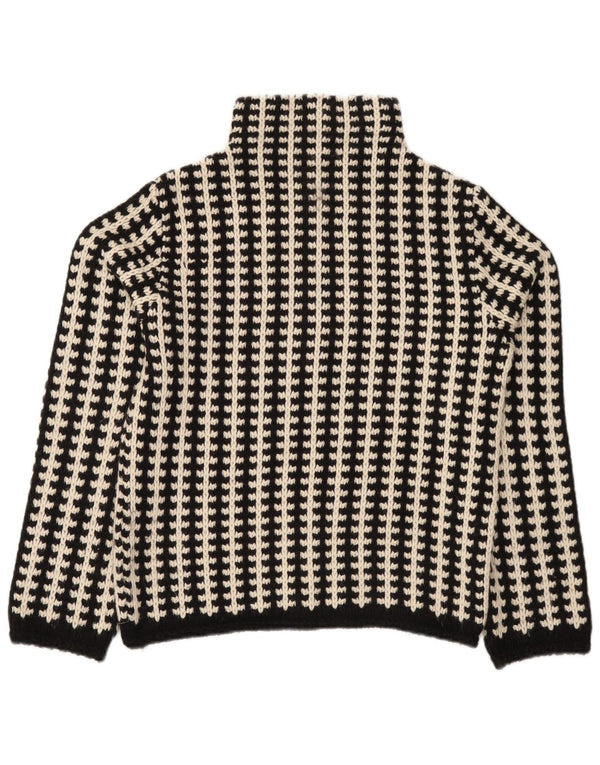 Maglione vintage da donna con collo dolcevita EU 38/40 a righe nere medie