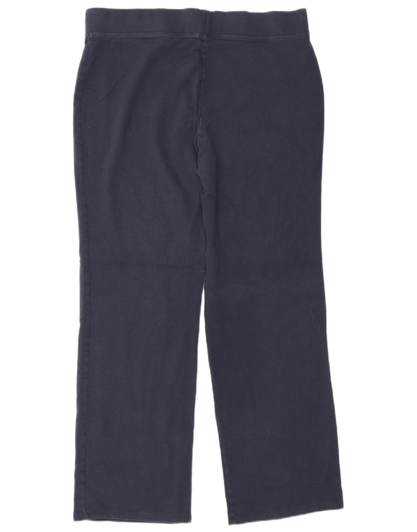 Marks & Spencer Womens Tracksuit Trousers UK 16 Large  Navy Blue Cotton