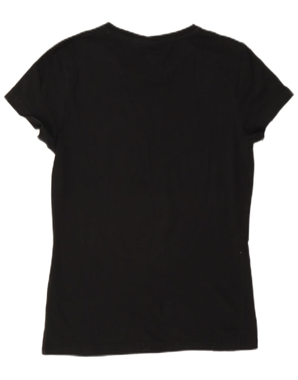 Puma T-shirt grafica regolare da donna Top UK 12 Medium Black Cotton