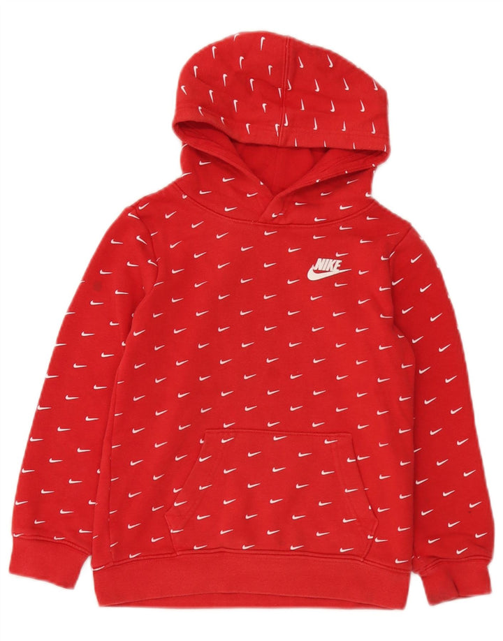 Nike Boys Hoodie Jumper 6-7 Years Red Cotton