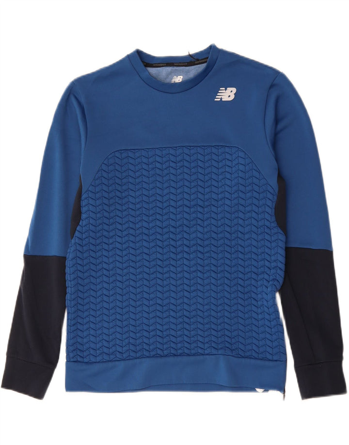 Pulover pentru bărbați NEW BALANCE Pulover mic albastru poliester color bloc
