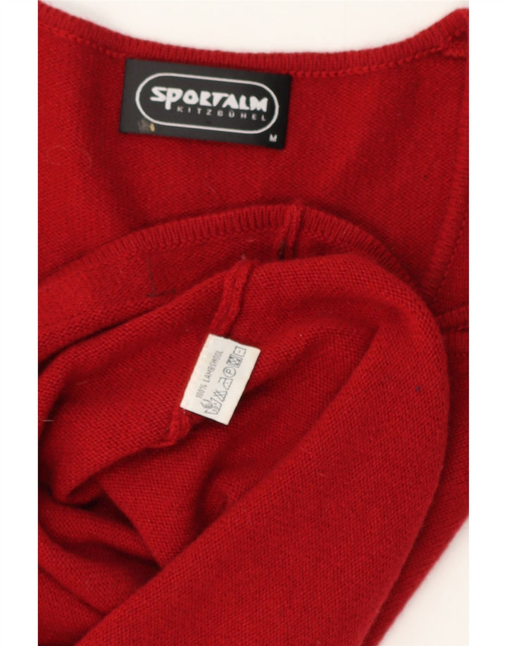 SPORTALM Womens Vest Tank Top UK 12 Medium Red Lambswool