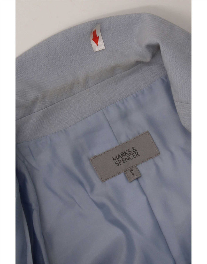Marks & Spencer Womens 2 Button Blazer Jacket UK 10 Small Blue