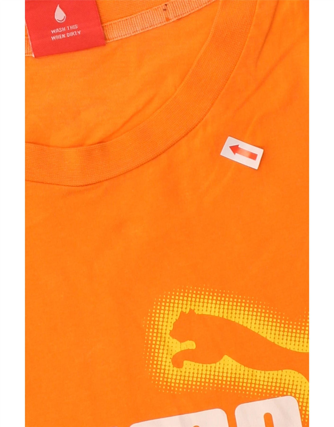 PUMA Mens Graphic T-Shirt Top Large Orange Cotton Vintage Puma and Second-Hand Puma from Messina Hembry 