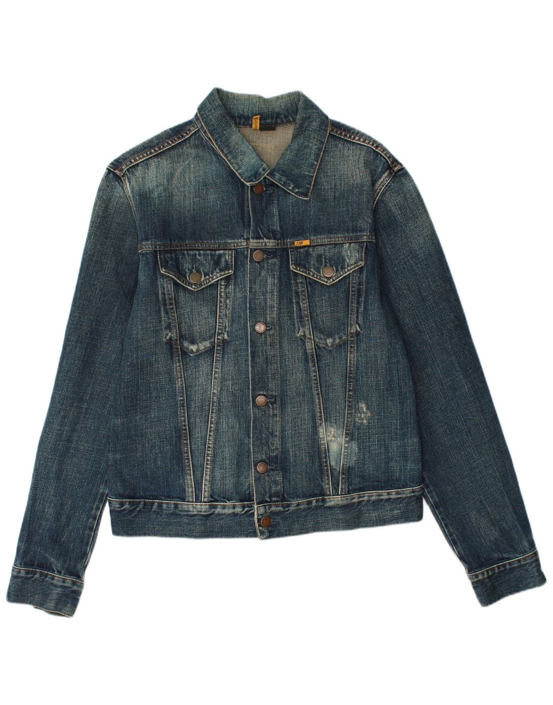 MELTIN' POT Mens Denim Jacket UK 40 Large Blue Cotton