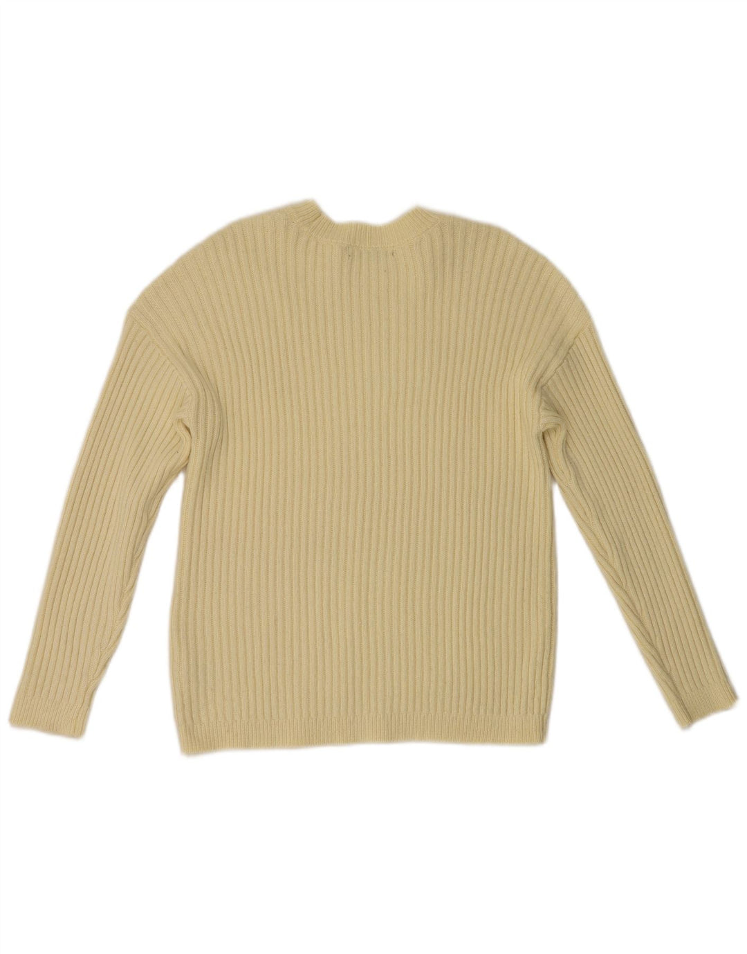 Marks & Spencer Womens Crew Neck Jumper Sweater UK 14 Medium Yellow