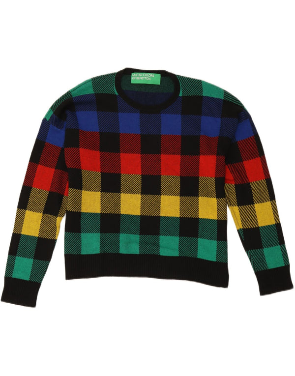 Γυναικείο πουλόβερ Benetton Crew Neck Jumper UK 16 Μεγάλη πολύχρωμη επιταγή
