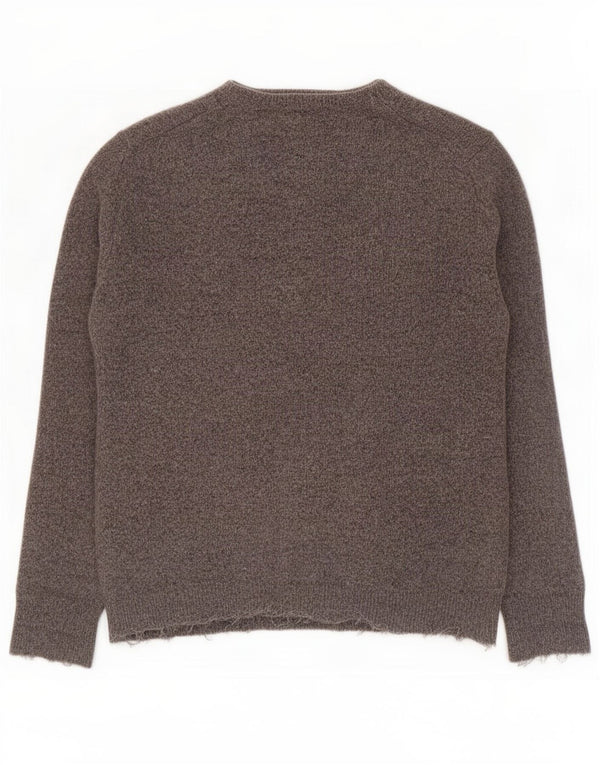 Maglione maglione girocollo da uomo Barbour in lana screziata grigio medio