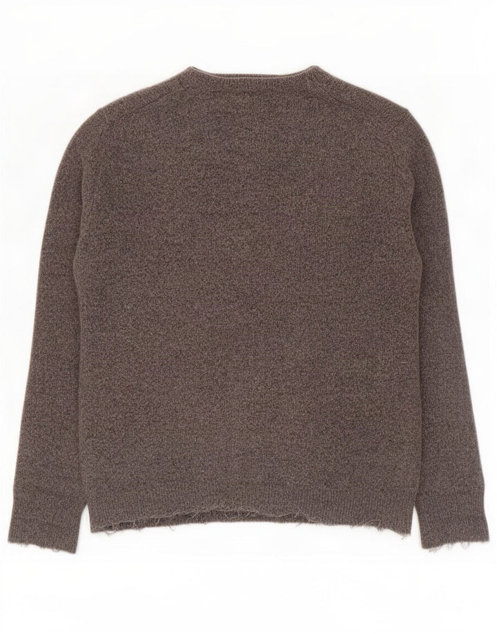 Maglione maglione girocollo da uomo Barbour in lana screziata grigio medio