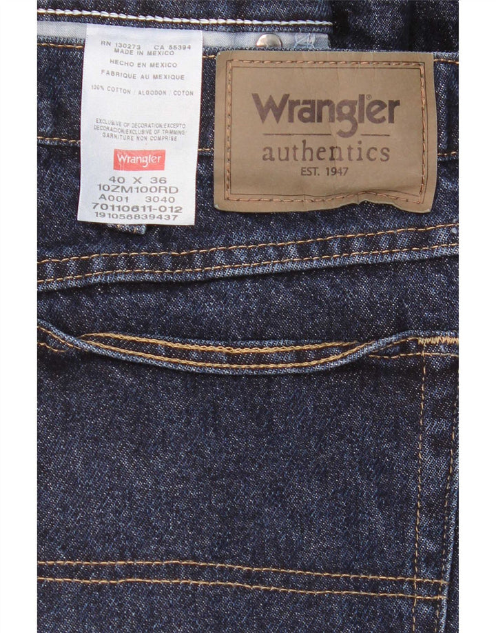 Wrangler Mens Straight Jeans W40 L36 Navy Blue Cotton
