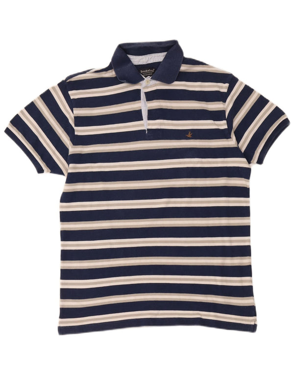 Brooksfield Poloshirt til mænd IT 52 Stor marineblå stribet bomuld