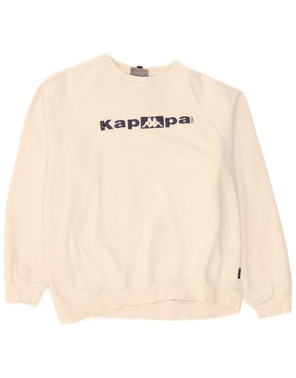Kappa Herre Grafisk Sweatshirt Jumper XL Hvid Bomuld