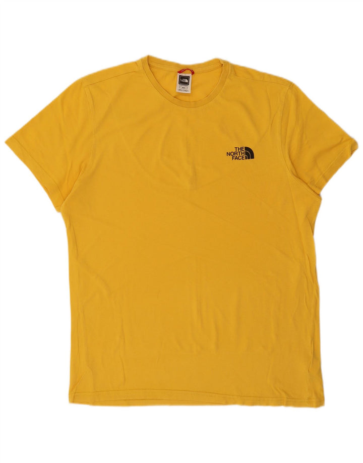 THE NORTH FACE Mens Graphic T-Shirt Top Medium Yellow Cotton