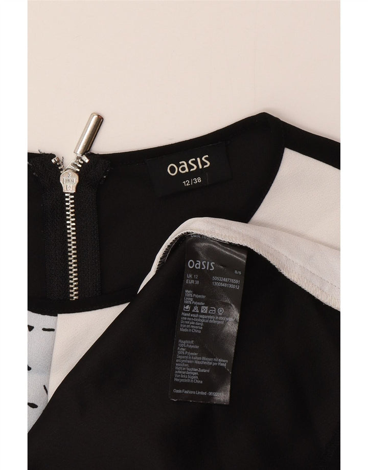 Oasis Womens Abstract Pattern Sheath Dress UK 12 Medium Blue Colourblock