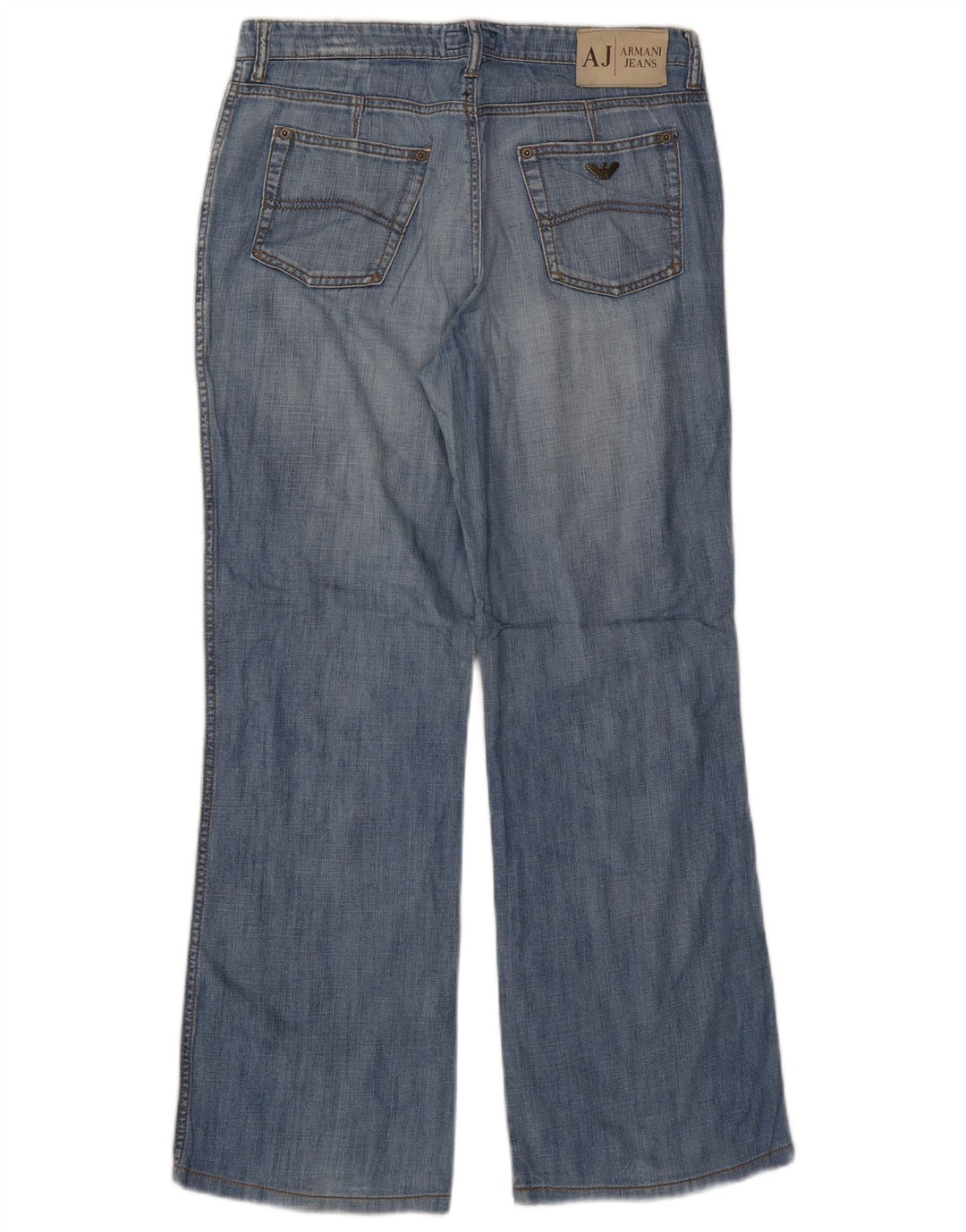 ARMANI Womens Distressed Bootcut Jeans W31 L29 Blue Cotton