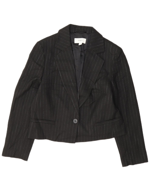 Giacca blazer a 1 bottone Marks & Spencer da donna UK 12 media a righe nere