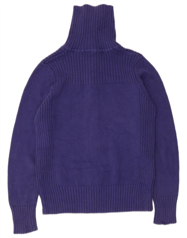 Marks & Spencer Womens Cardigan Sweater UK 14 Medium Blue Cotton