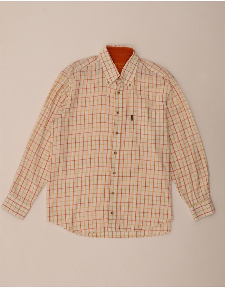 Barbour herreskjorte XL orange ternet bomuld