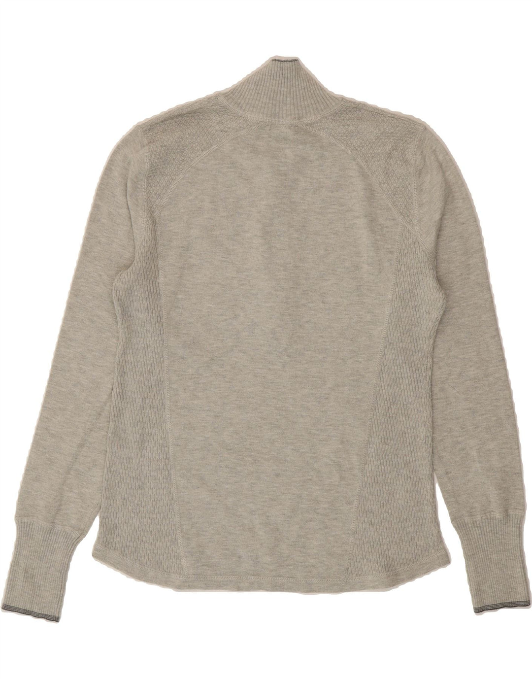 EDDIE BAUER Womens Zip Neck Jumper Sweater UK 14 Large Grey Polyester Vintage Eddie Bauer and Second-Hand Eddie Bauer from Messina Hembry 