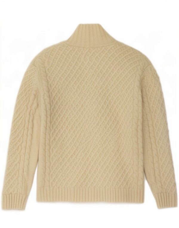 Carraig Donn Womens Cardigan Sweater UK 10 Small Off White New Wool