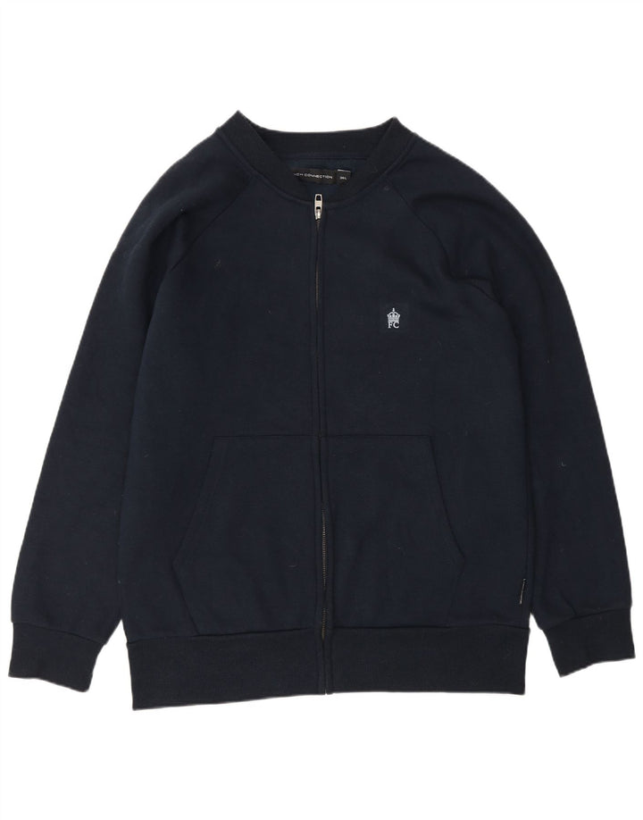 French Connection Mens Tracksuit Top Jacket Large Navy Blue Cotton