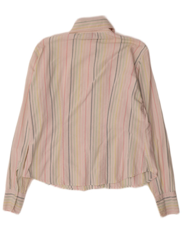 Gant Womens Oversized Shirt UK 10 Small Multicoloured Pinstripe Cotton