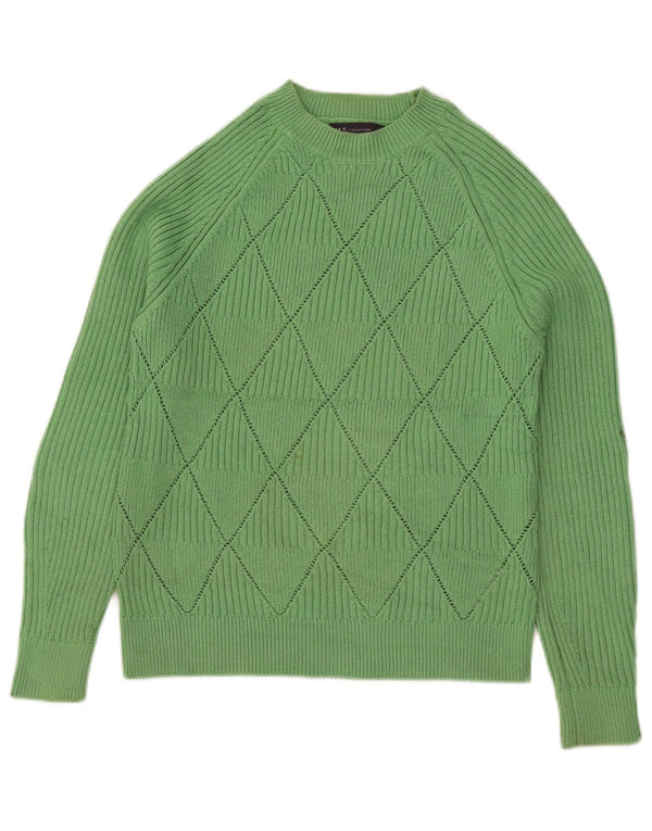 Marks & Spencer Womens Boat Neck Jumper Sweater UK 10 Small Green