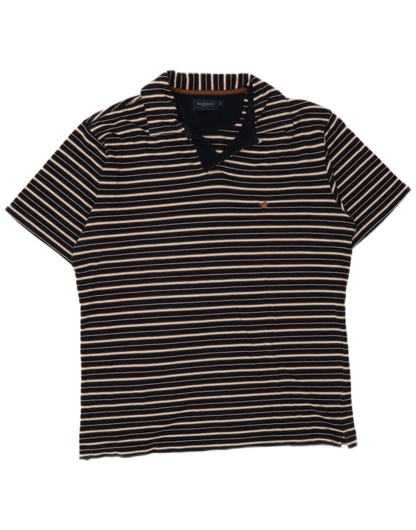 Polo da uomo Brooksfield IT 52 Large a righe blu navy