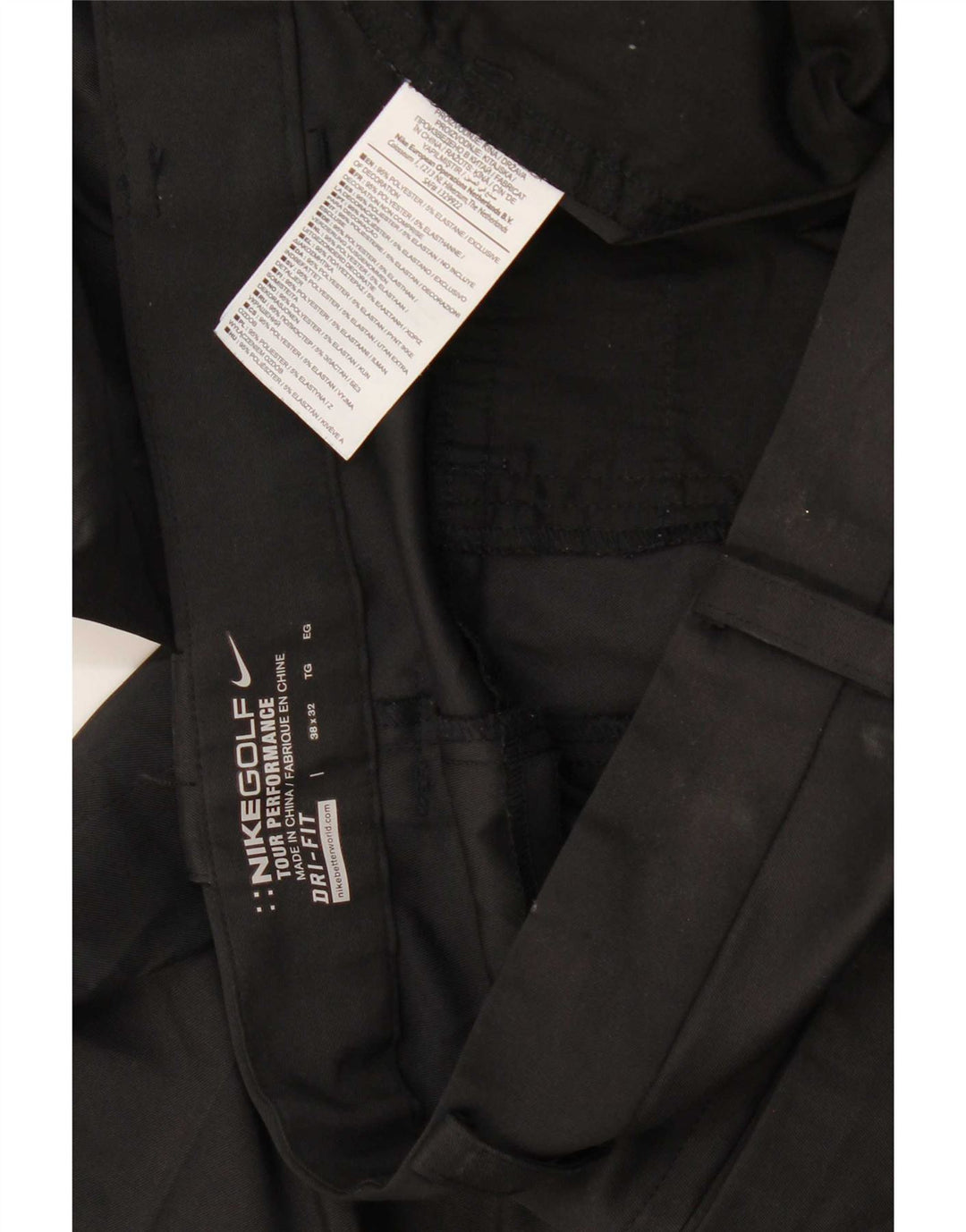 Nike Mens Dri Fit Straight Casual Trousers W38 L32 Black Polyester