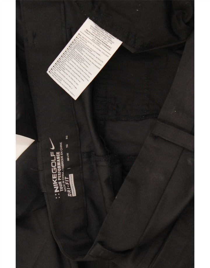 Nike Mens Dri Fit Straight Casual Trousers W38 L32 Black Polyester