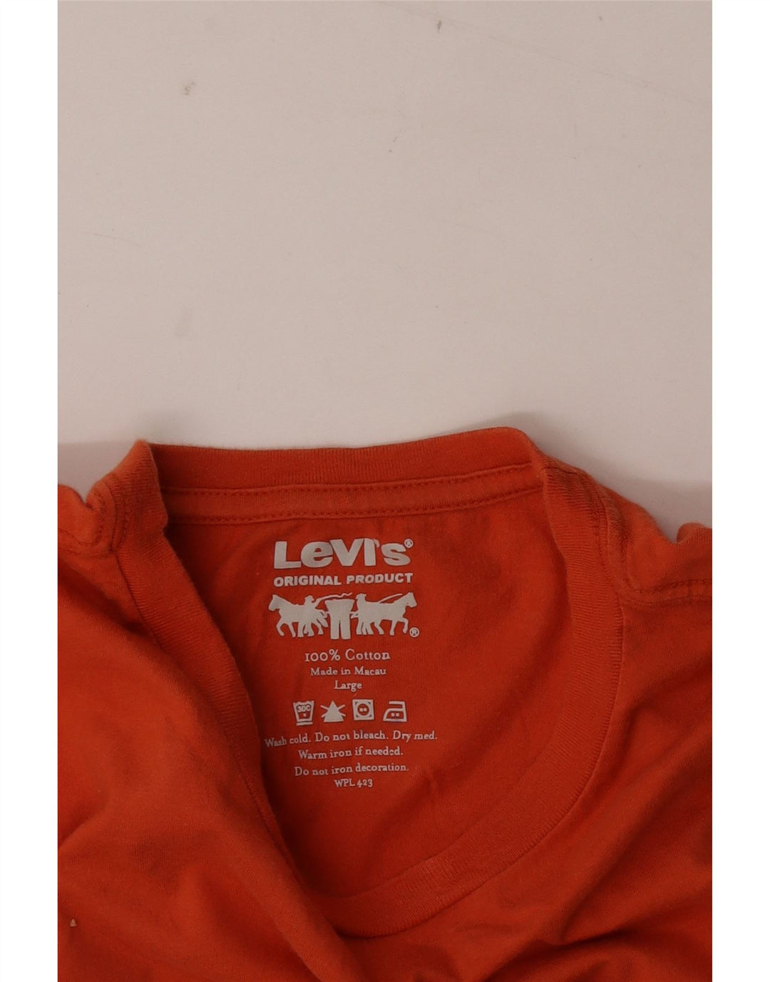 Levi's Mens Graphic T-Shirt Top Large Orange Cotton