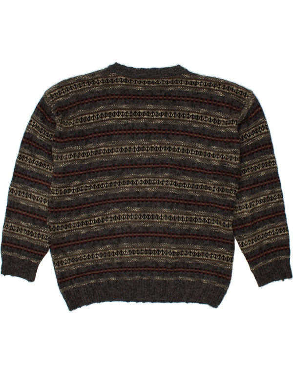 DOCKERS Herre Crew Neck sweater Medium Grey Fair Isle Akryl
