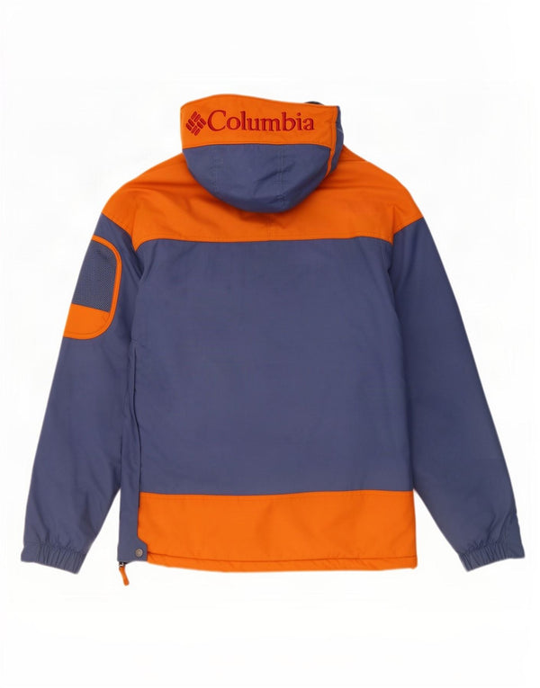 Columbia Chaqueta anorak gráfica para hombre UK 36 Small Azul marino Colorblock