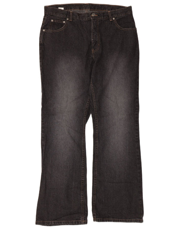 Marks & Spencer Womens Bootcut Jeans UK 16 Large W34 L30 Black Cotton